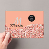 blue sparkle追加ロゴ文字感謝してい割引 アクリル招待状 (インサイチュ (ポータブル))