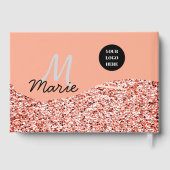 blue sparkle追加ロゴ文字感謝してい割引 ゲストブック (裏面)