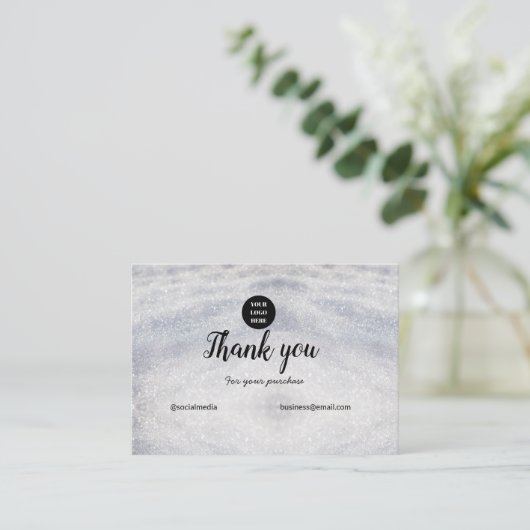 blue sparkle追加ロゴ文字感謝してい割引 コーリングカード (スタンド正面)