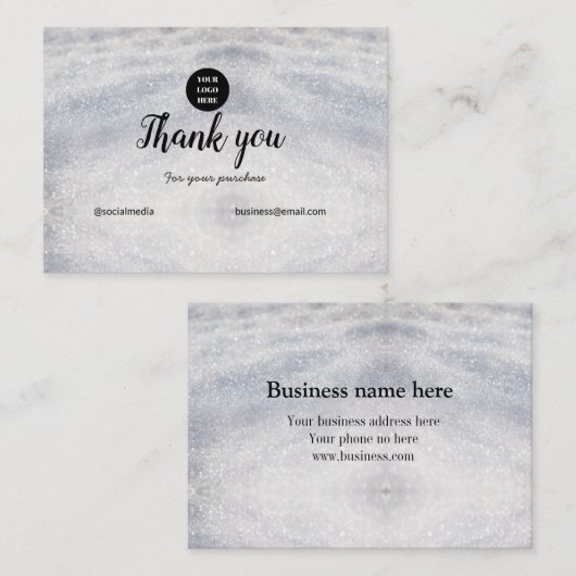 blue sparkle追加ロゴ文字感謝してい割引 コーリングカード (正面/裏面)