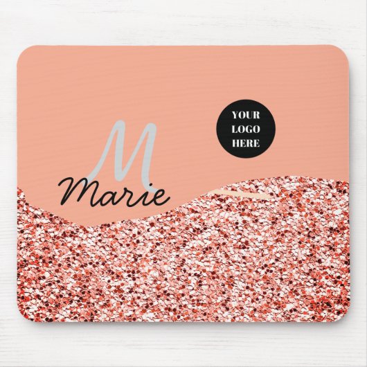 blue sparkle追加ロゴ文字感謝してい割引 マウスパッド (正面)