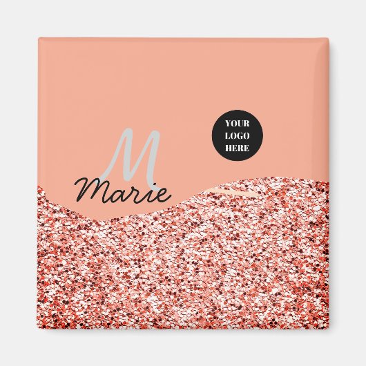 blue sparkle追加ロゴ文字感謝してい割引 マグネット (正面)