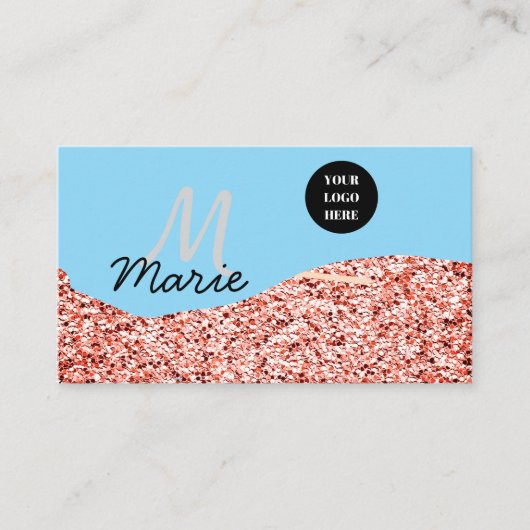 blue sparkle追加ロゴ文字感謝してい割引 名刺 (正面)