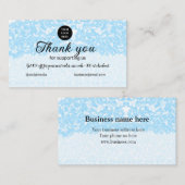 blue sparkle追加ロゴ文字感謝してい割引 名刺 (正面/裏面)