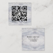 blue sparkle add logo文字Q Rコードはこちら スクエア名刺 (正面/裏面)