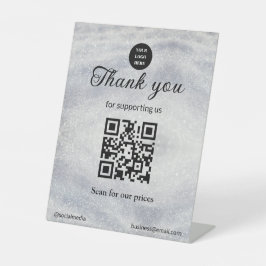 blue sparkle add logo文字Q Rコードスキャンはこちら 台座サイン