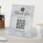 blue sparkle add logo文字Q Rコードスキャンはこちら 台座サイン (インサイチュ)