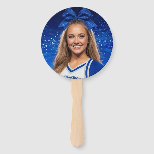 Blue Sparkle Dance Cheer Face on a Stick 10-pack ハンドファン (正面)