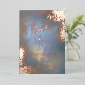 Blue Sparkle Photo Overlay'結婚s Thank You 箔招待状 (立ち正面)