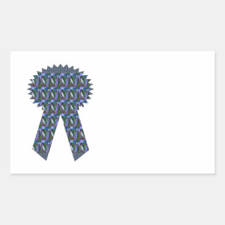 BLUE SPARKLE RIBBON成功の勝者が低価格 長方形シール