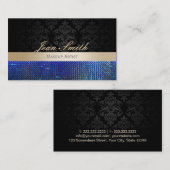 Blue Sparkles Damaskメイクアップアーティスト名刺 名刺 (正面/裏面)