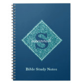 Blue Sparkles Monogram Bible Study Notebook ノートブック (正面)