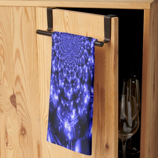 Blue Sparkling Lights キッチンタオル (三つ折り)