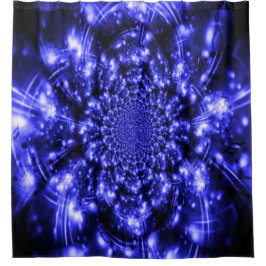 Blue Sparkling Lights シャワーカーテン