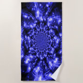 Blue Sparkling Lights ビーチタオル (正面)