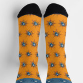 Blue Spider and Web Crew Socks ソックス (上部)