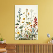 Blue Spike Wildflower Bouquet キャンバスプリント (インサイチュ (リビング))