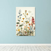 Blue Spike Wildflower Bouquet キャンバスプリント (インサイチュ (ウッドフロア))