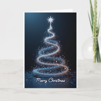 Blue Spiral Tree – Christmas Card カード