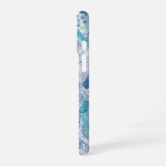Blue Splash Custom Monogram  iPhone 16ケース (左側面)