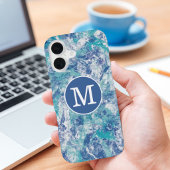 Blue Splash Custom Monogram  iPhone 16ケース