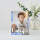 Blue Splashes誕生日パーティーありがとうフルフォト ポストカード (スタンド正面)