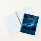 Blue sports car Notebook, with your name on it ノートブック (内部)