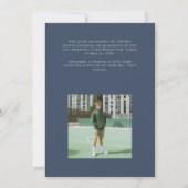 Blue Sporty Stripes Graduation Photo  案内状 (裏面)