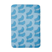 Blue Spotty Wellies Boots Quirky Pattern バスマット (正面縦)