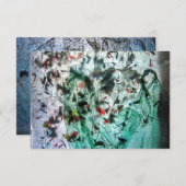 Blue sprinkle invitation.Smooth blue抽象芸術 招待状 (正面/裏面)