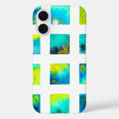 Blue squares watercolor abstract Case-Mate iPhoneケース (裏面)