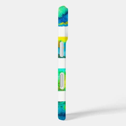 Blue squares watercolor abstract Case-Mate iPhoneケース (裏面 / 右)