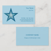 Blue Starビジネスカード側のスター淡い色のブルー 名刺 (正面/裏面)
