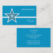 Blue Starホワイトラインの名刺テンプレート(青) 名刺 (正面/裏面)