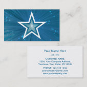 Blue Star名刺テンプレート（白） 名刺 (正面/裏面)