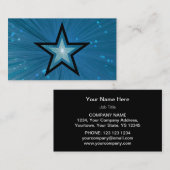 Blue Star名刺テンプレート（黒い背中） 名刺 (正面/裏面)