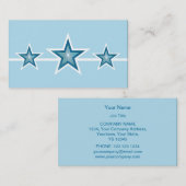 Blue Star 3つ星の名刺の青淡い色の色 名刺 (正面/裏面)