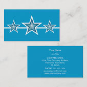 Blue Star 3つ星の名刺ブルー 名刺 (正面/裏面)