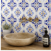 Blue Star Elegant Floral Mosaic Mediterranean タイル