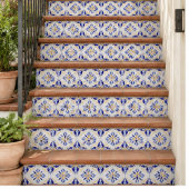 Blue Star Elegant Floral Mosaic Mediterranean タイル