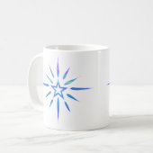 Blue Star Shine Minimalist Mug | Glow Art コーヒーマグカップ (正面左)