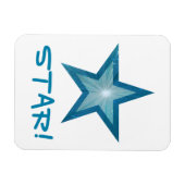 Blue Star 'STAR!'フレキシブル磁石白色 マグネット (横)
