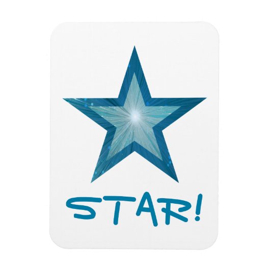 Blue Star 'STAR!'フレキシブル磁石白色 マグネット (縦)