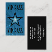 Blue Star 'VIP PASS'名刺ブラックバック 名刺 (正面/裏面)