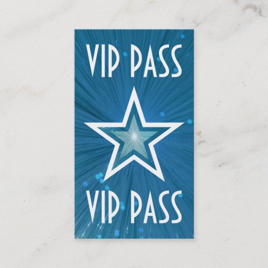 Blue Star 'VIP PASS'名刺ホワイトバック 名刺 (正面)