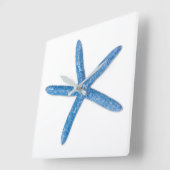 Blue Starfish スクエア壁時計 (傾斜)