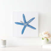 Blue Starfish スクエア壁時計 (ホーム)
