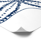 Blue Starfish Coastal Line Art ポスター (角)