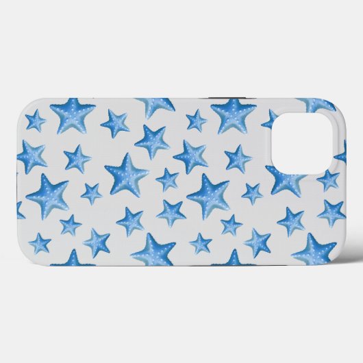Blue Starfish Summer Beach Nautical Coastal Case-Mate iPhoneケース (裏面 (横))