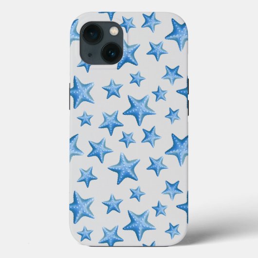 Blue Starfish Summer Beach Nautical Coastal Case-Mate iPhoneケース (裏面)